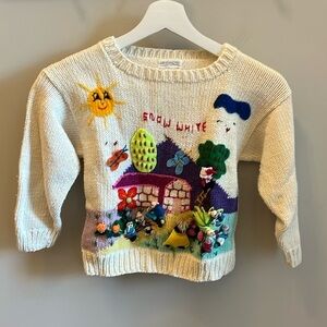 Aunti M’s Fantasies Snow White Sweater Fairy Tale Vintage Peru ‘80’s Cotton